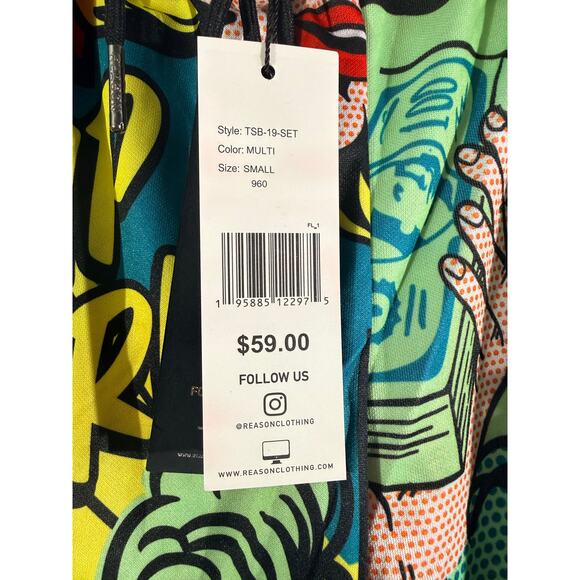 Reason Graphic Track Suit Size S Zip Jacket and Jogger Pants NWT - Picture 6 of 11